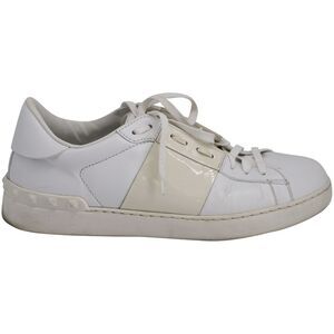Valentino Accent Band Sneakers in White Leather